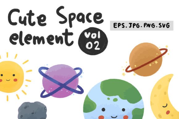 Cute Space Element Vol 02: Graphics & Illustrations