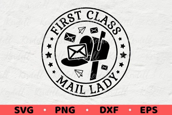 First Class Mail Lady: A Charming Graphics Asset for Local Brands
