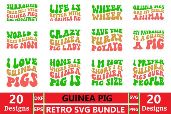 Guinea Pig Retro Graphics & T-Shirt Designs
