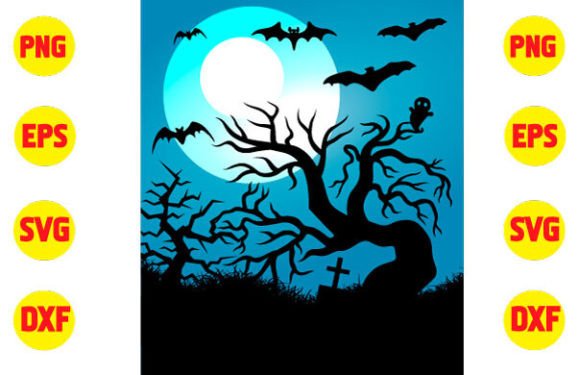 Halloween House Background Design: A Spooky Graphics Asset