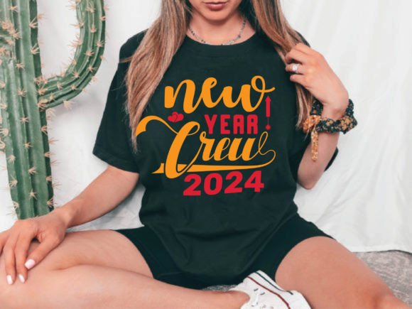 New Year Crew 2024: A Versatile T-Shirt Design Graphics Asset