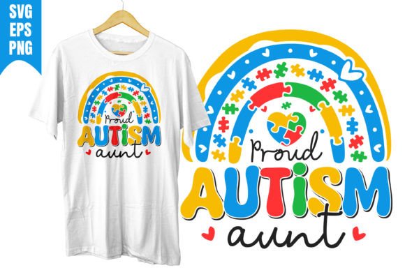 Proud Autism Aunt Graphics for T-Shirt Designs