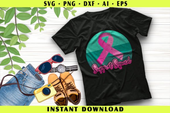 Support Squad Breast Cancer Awareness Graphics for T-Shirt Designs