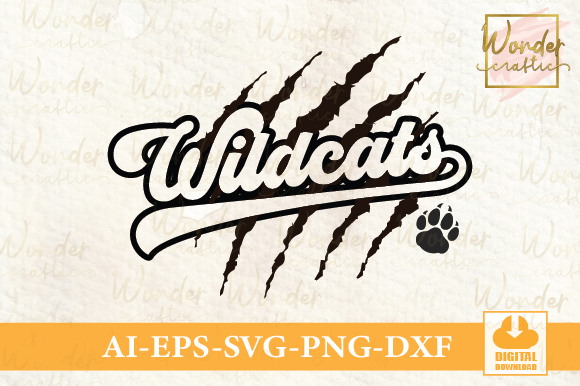 Wildcats with Paw Print: A Versatile Embroidery Design